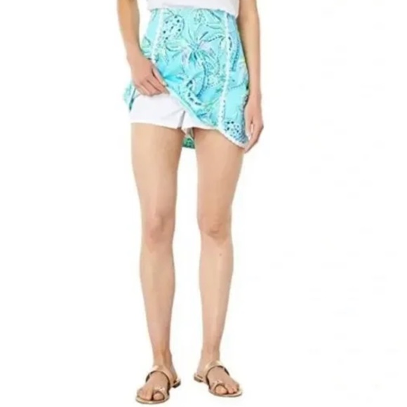 NWT Lilly Pulitzer Patty Skort Bermuda Blue Turtle - Picture 3 of 3